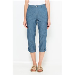 Pantalón pirata de lino Azul