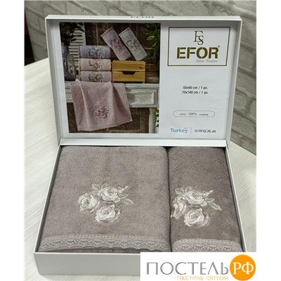 T1156/SM-04 Набор полотенец EFOR из 2-х предметов (50*90 и 70*140) ROSE кофейный KAHVE