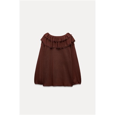 RUFFLED KNIT BLOUSE