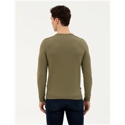 Haki Slim Fit Kazak