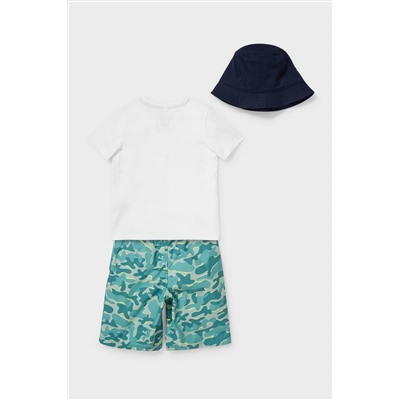 Set - Kurzarmshirt, Shorts und Hut