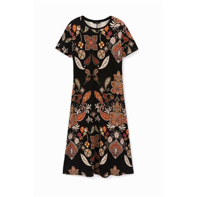 Vestido midi estampación paisley