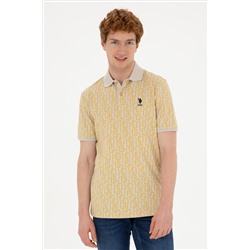 Erkek Regular Fit Polo Yaka Safran Tişört