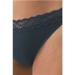 Tanga tira encaje azul