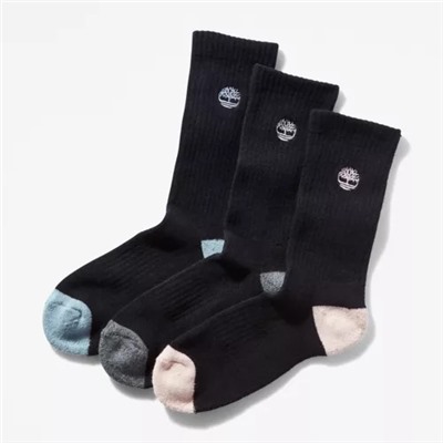 WOMEN'S SAGAMORE BEACH HALF CUSHION CREW SOCKS - 3 PACK