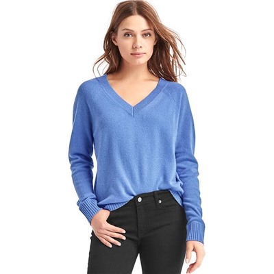 Wool- cashmere blend V-neck sweater