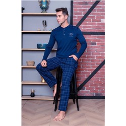 AHENGİM Man Erkek Pijama Takımı Interlok Omuz Parçalı Ekoseli Pamuklu Mevsimlik M70092271 1-2-10001214