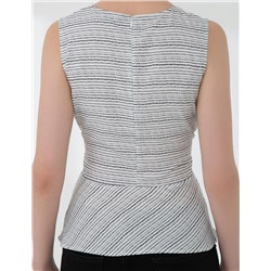Beyaz Slim Fit Kolsuz Bluz