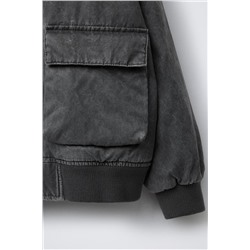 FADED-EFFECT BOMBER JACKET