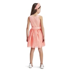 Girls 3D Flower Knit To Woven Dress