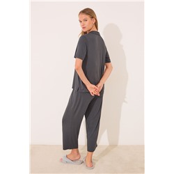 Pijama camisero Capri viscosa gris