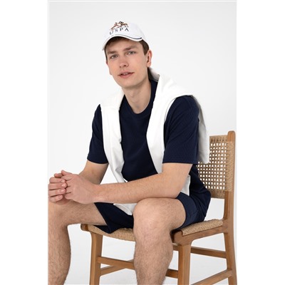 Erkek Comfort Fit Bisiklet Yaka Lacivert Tişört