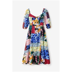 Vestido evasé animal print