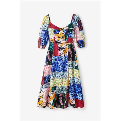 Vestido evasé animal print