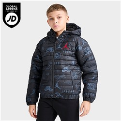 KIDS' JORDAN ALLOVER PRINT TONAL PUFFER JACKET