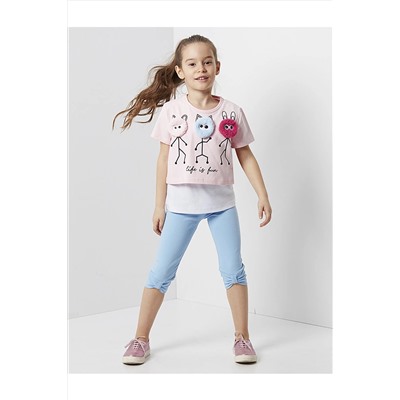 Denokids Kız Çocuk Life Is Fun Tayt Takım CFF-19Y2-047