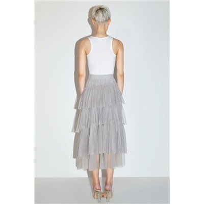 Falda avolantada Gris
