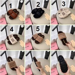 Шерстяные тапочки Mi*u Mi*u 🩷  Коллекция’25 года  Реплика 1:1