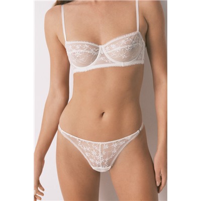 Tanga encaje blanco lurex