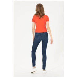 Kadın Koyu Mavi Skinny Fit Jean Pantolon