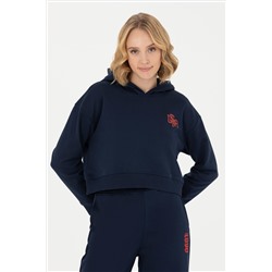 Kadın Lacivert Kapüşonlu Sweatshirt