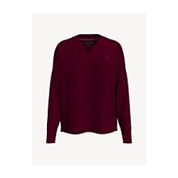 TOMMY HILFIGER V-NECK MONOGRAM SWEATER