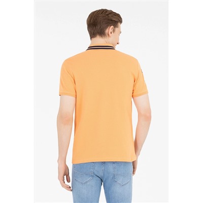 Erkek Turuncu Basic Polo Yaka Tişört