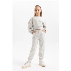 Defacto Kız Çocuk İçi Yumuşak Tüylü Sweatshirt Eşofman Altı 2'li Takım B5643A823WN