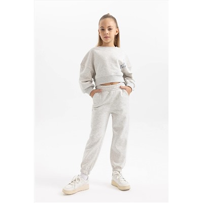 Defacto Kız Çocuk İçi Yumuşak Tüylü Sweatshirt Eşofman Altı 2'li Takım B5643A823WN