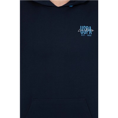 Erkek Lacivert Kapüşonlu Basic Sweatshirt