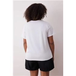 Siyah-Beyaz 3'lü Paket Büyük Beden T-shirt TBBSS25BF00071