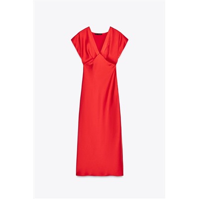 SATIN MIDI DRESS