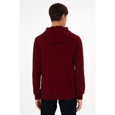 Erkek Bordo Basic Sweatshirt