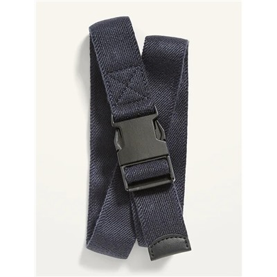 Gender-Neutral Webbed Canvas Clip-Buckle Stretch Belt for Kids