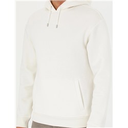 Ekru Regular Fit İçi Polarlı Kapüşonlu Sweatshirt