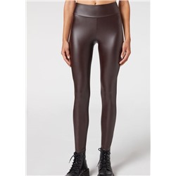 Leggings mit Leder-Effekt