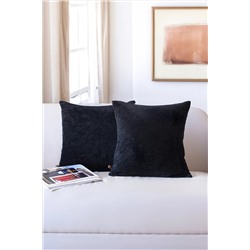 HAMUR İskandinav Bohem 2 li Teddy Puffy Kırlent Kılıfı Siyah E130EY170HM