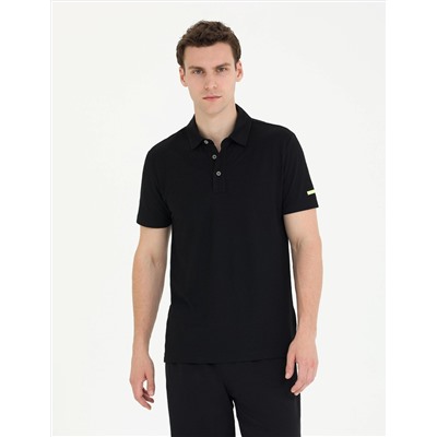 Siyah Slim Fit Polo Yaka Tişört