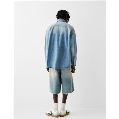 Long sleeve oversize denim shirt