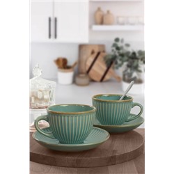 Keramika Teal Myra Çay Fincan Takımı 12 Parça 6 Kişilik - Q06 TC057012FQ06A839700MATT300