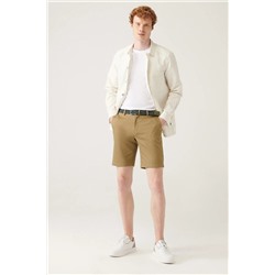 Avva Erkek Haki Esnek Belli Relaxed Fit Şort A21y3611 A21Y3611