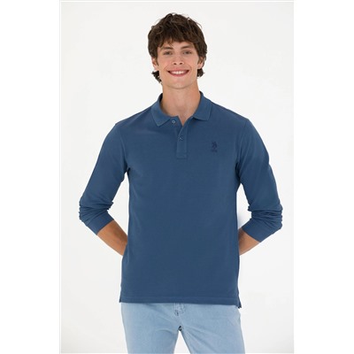Erkek İndigo Basic Sweatshirt