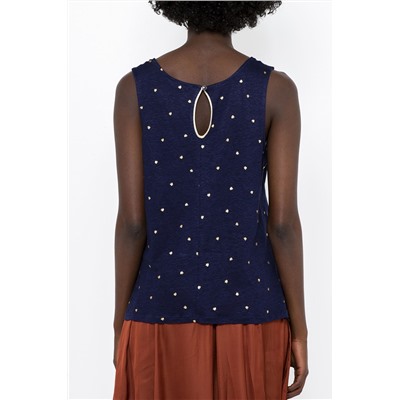 Camiseta de tirantes de lino Azul marino