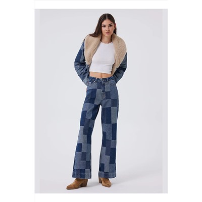 Lee Cooper Yüksek Bel Straight Mavi Kadın Pantolon 241 LCF 121030 SANDY METTHEW BLUE 5003069054