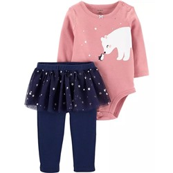 2-Piece Polar Bear Bodysuit & Tutu Pant Set