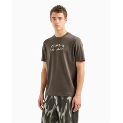 REGULAR FIT T-SHIRT WITH CAMOUFLAGE LOGO IN ASV COTTON