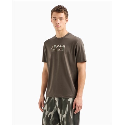 REGULAR FIT T-SHIRT WITH CAMOUFLAGE LOGO IN ASV COTTON