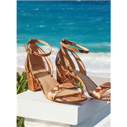 MICHAEL MICHAEL KORS Cardi Flex Snake Embossed Leather Sandal
