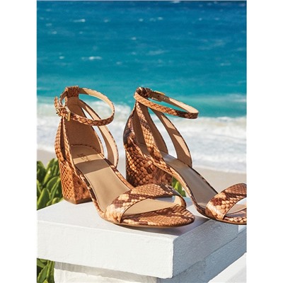 MICHAEL MICHAEL KORS Cardi Flex Snake Embossed Leather Sandal