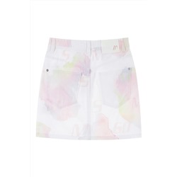 Minifalda vaquera Blanco y rosa claro